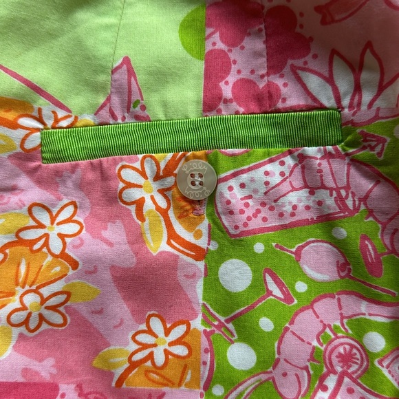 Vintage Lilly Pulitzer short skirt size 6 in patchwork pattern - Picture 3 of 5